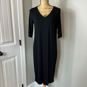 Eileen Fisher Classic Black Long Sleeve Dress